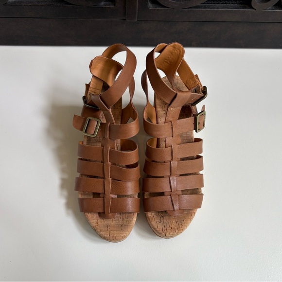 Kork-Ease Camille Ankle Strap Leather Platform Sandal Heel Size 6 - Picture 2 of 8